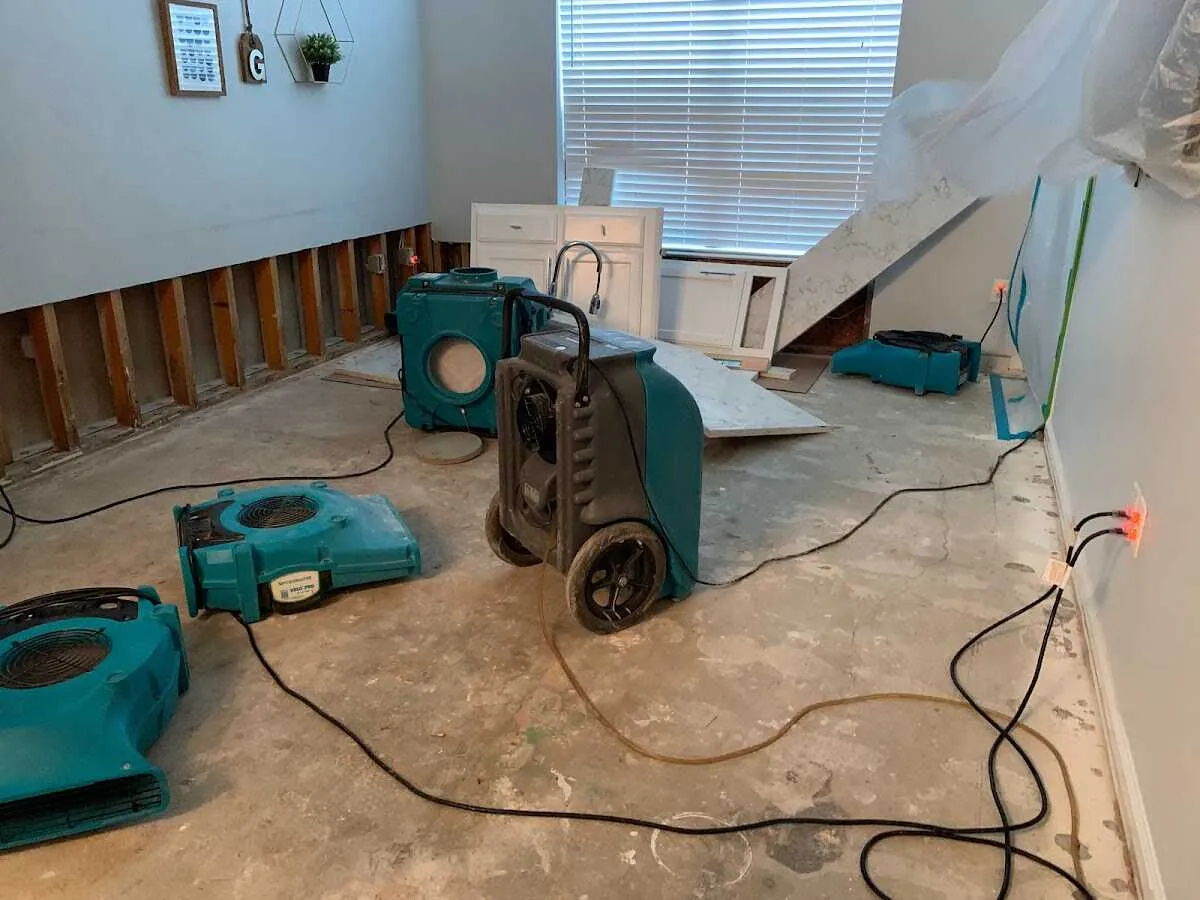 Dehumidifier in flood-cut room for Water Extraction & Removal in Belton